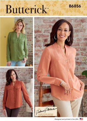 Bluse Schnittmuster für Damen Butterick 6856 mit Nähanleitung