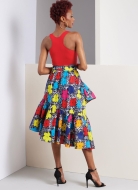 Schnittmuster schwungvoller Damenrock, Volantrock Vogue 1957 Gr. 34-52