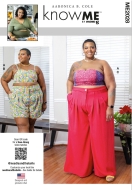 Sewing pattern Misses plus-size set Bustier, shorts, and trousers knowME 2028 size 16W-38W (DE 42-64)