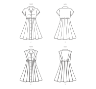 Sewing pattern Misses dress, Skater dress with button...