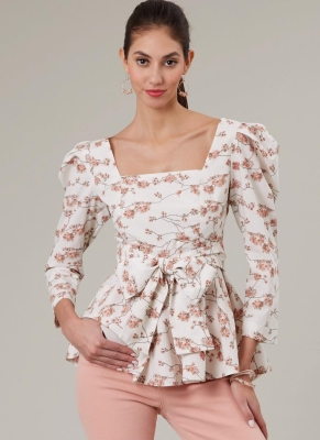 Sewing pattern Blouse shirt, top with a square neckline