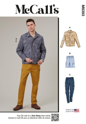 mens-combination sewing pattern for men mcCalls 8393 sewing instructions