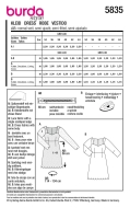Sewing pattern Misses Dress with Sweetheart Neckline Burda 5835