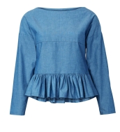 Schnittmuster feminines Blusenshirt mit Peplum Burda 5856 Gr. 34-48