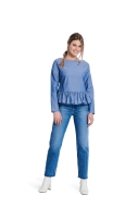 Schnittmuster feminines Blusenshirt mit Peplum Burda 5856 Gr. 34-48