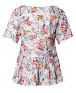 Schnittmuster feminines Blusenshirt mit Peplum Burda 5856 Gr. 34-48