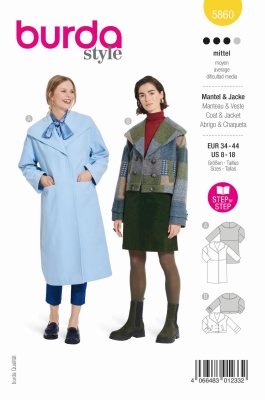 coat sewing pattern for women burda 5860 sewing instructions