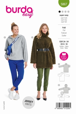 sweater sewing pattern for women burda 5867 sewing instructions