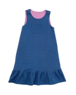 Schnittmuster einfaches Kinderkleid, Trägerkleid mit Saumrüsche Burda 9238 Gr. 104-146