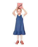 Schnittmuster einfaches Kinderkleid, Trägerkleid mit Saumrüsche Burda 9238 Gr. 104-146