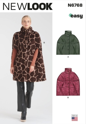 Poncho Schnittmuster für Damen NewLook 6768 mit Nähanleitung