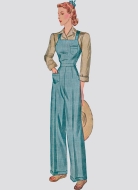 englisches Schnittmuster Simplicity 8447 Vintage 40er Jahre Bluse, Hose und Latzhose Damen Gr. 32-48