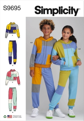 childrens-combination sewing pattern for kids simplicity 9695 sewing instructions