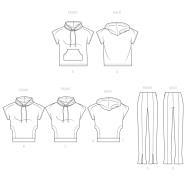 Sewing pattern Designer set, hoodie and leggings Simplicity 9636 size
