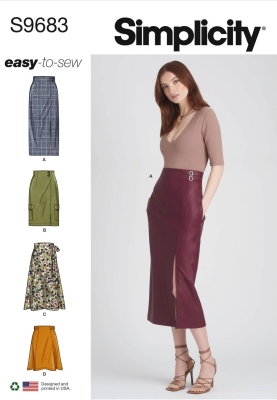 Rock Schnittmuster für Damen Simplicity 9683 mit Nähanleitung
