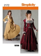 Sewing pattern Steampunk womens costume with pleated hem...