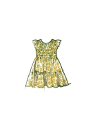 Schnittmuster gesmoktes Mädchenkleid mit Angel Wings Ärmelchen McCalls 8417 Gr. 98-128