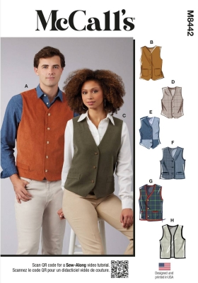 waistcoat sewing pattern for women mcCalls 8442 sewing instructions