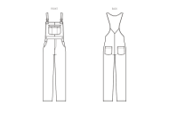 Papier-Schnittmuster Latzhose, Damenhose Gr. U5 16-24 (DE 42-50) Nr. 8437 von McCalls