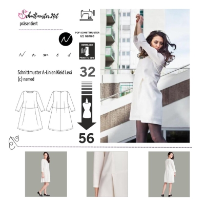 Sewing epattern Misses dress in A-line named eLexi