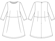 PDF-Schnittmuster gefüttertes Damenkleid in A-Linie...