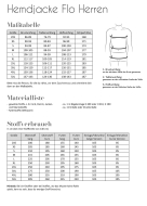 fadenkäfer Hemdjacke Flo für Herren Schnittmuster Gr. 2XS-5XL (44-66)