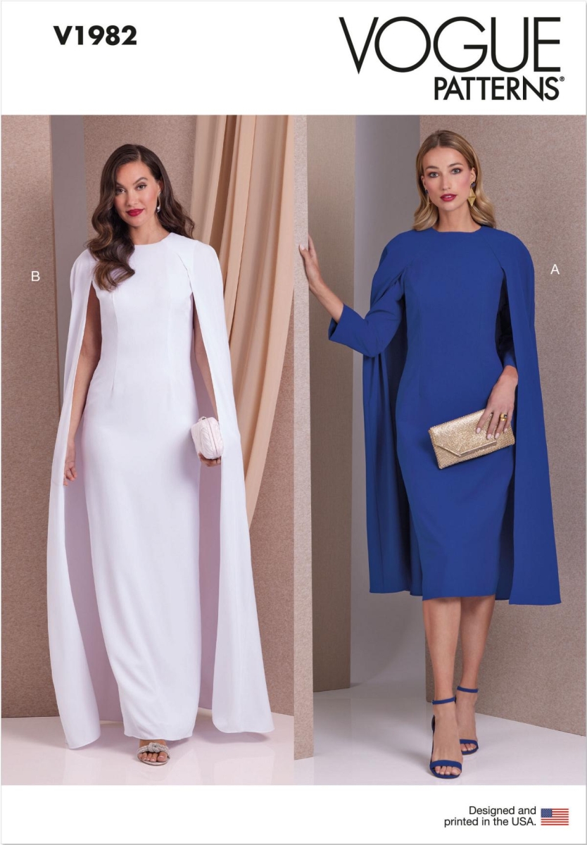 Kleid Schnittmuster für Damen Vogue 1982 mit Nähanleitung