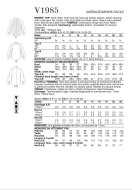 wird aussortiert: Schnittmuster langärmeliges Blusenshirt Vogue 1985 Gr. 30-48