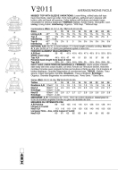 wird aussortiert: Schnittmuster verspieltes Blusenshirt Vogue 2011 Gr. 34-52