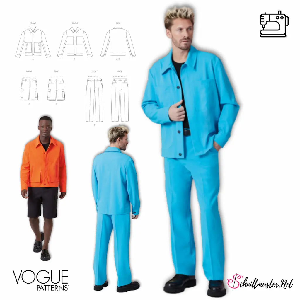 Herrenkombi Schnittmuster für Herren Vogue 2022 mit Nähanleitung