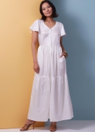 Schnittmuster geknöpftes Stufenkleid Butterick 6983 Gr. 30-52