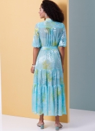 Schnittmuster durchgeknöpftes Damenkleid, hübsches Stufenkleid Butterick 6977 Gr. 32-50