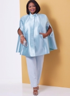 Schnittmuster elegante Damenkombi Top und Hose mit Cape Butterick 6978 Gr. 36-54