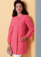 Schnittmuster kragenlose Damenjacke, figurnahe Blusenjacke Butterick 6979 Gr. 34-52