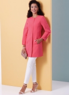 Schnittmuster kragenlose Damenjacke, figurnahe Blusenjacke Butterick 6979 Gr. 34-52