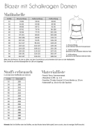 Schnittmuster fadenkäfer modischer Damenblazer mit Schalkragen Gr. 32-58
