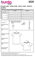 Sewing pattern Childrens shirt, shirt dress with buttons Burda 9229