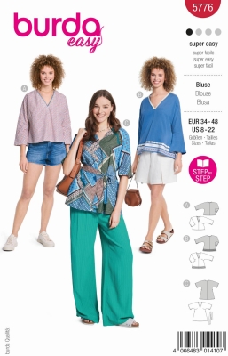 blouse sewing pattern for women burda 5776 sewing instructions