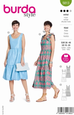 dress sewing pattern for women burda 5813 sewing instructions