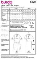 Schnittmuster figurbetonendes Damenkleid mit Tailleneinsatz Burda 5820 Gr. 36-48