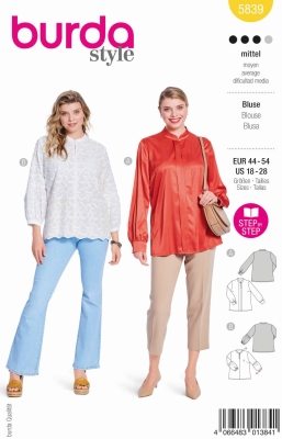 blouse sewing pattern for women burda 5839 sewing instructions