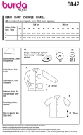 Schnittmuster modisches Herrenhemd oder leichte Jacke Burda 5842 Gr. 48-58 Herr