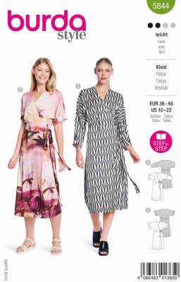 dress sewing pattern for women burda 5844 sewing instructions