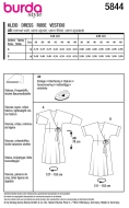 Sewing pattern Wrap dress with cap sleeves Burda 5844