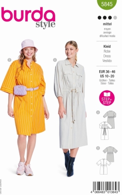 dress sewing pattern for women burda 5845 sewing instructions