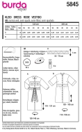 Sewing pattern Shirt dress with tie band Burda 5845