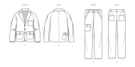casual mens combinations paper sewing pattern knowme 2075...