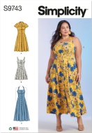 Kleider Schnittmuster Simplicity 9743 mittel zu nähen