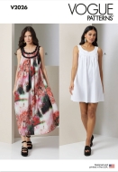 Sewing pattern dress Vogue 2026 size H5 6-14 (DE 32-40)