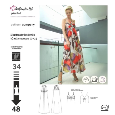 Kleid Schnittmuster für Damen pattern company 02435 mit Nähanleitung
